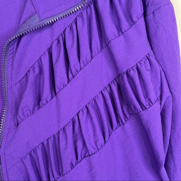 Vintage Teddi Sport Purple Lightweight Jacket Shoulder Pads NWT Sz M - Picture 4 of 12